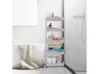 Chariot roulant à 5 niveaux, Organisateur de rangement pour salle de bain, Chariot de service, Étagère coulissante, Noir