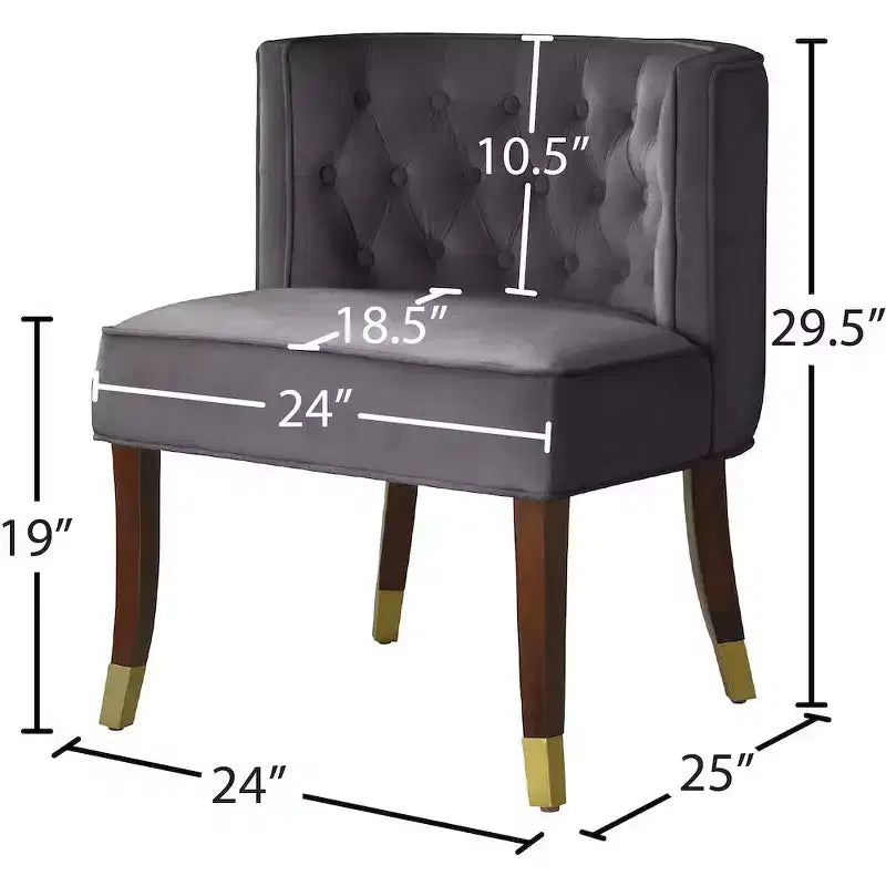 Chaise de salle à manger en velours, lot de 2