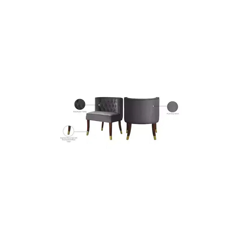 Chaise de salle à manger en velours, lot de 2