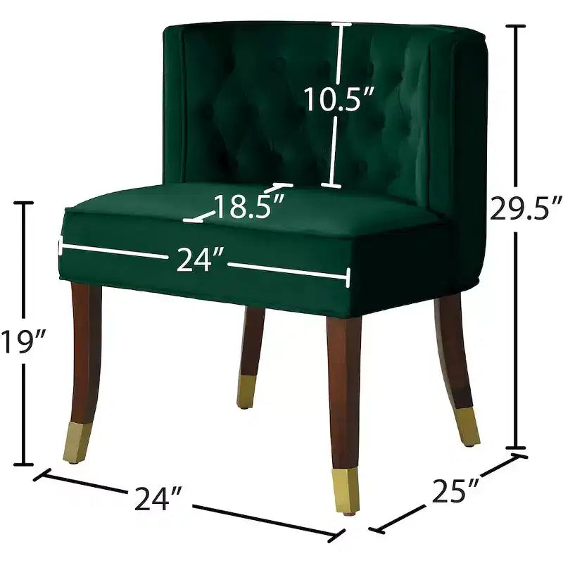 Chaise de salle à manger en velours, lot de 2