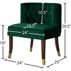 Chaise de salle à manger en velours, lot de 2