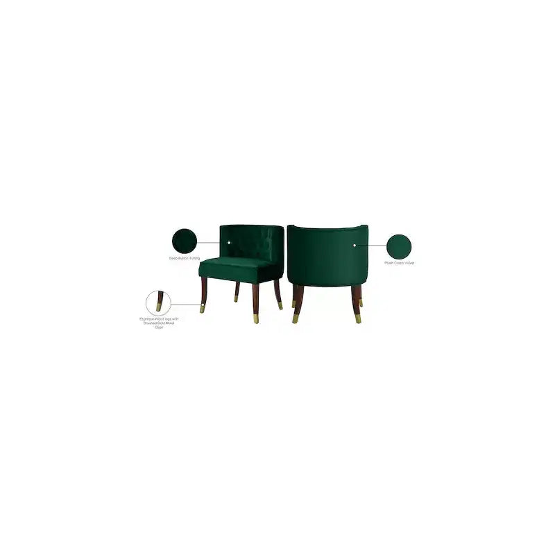 Chaise de salle à manger en velours, lot de 2