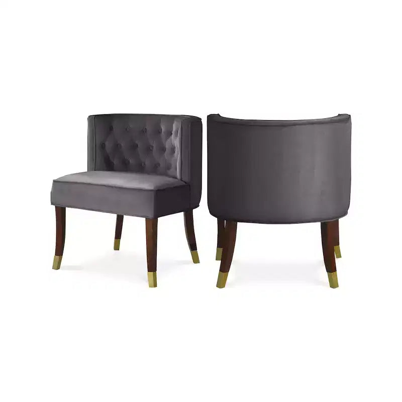 Chaise de salle à manger en velours, lot de 2