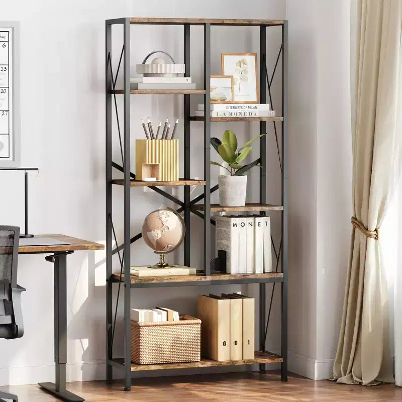 Étagère de rangement vintage à 5 niveaux pour maison de campagne rustique, 31,49 pouces, grande capacité, avec cadre en métal, pour chambre à coucher