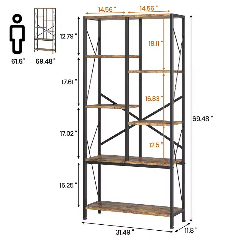 Étagère de rangement vintage à 5 niveaux pour maison de campagne rustique, 31,49 pouces, grande capacité, avec cadre en métal, pour chambre à coucher