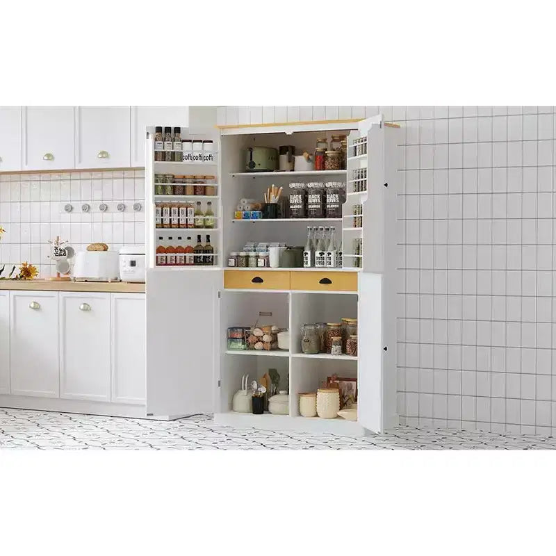 Buffet de salle à manger moderne autoportant de 71,3 pouces avec rangement, 2 étagères réglables, 8 compartiments de porte pour cuisine ou salon