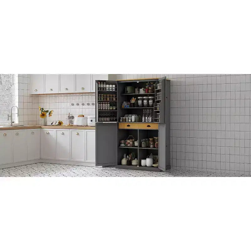 Buffet de salle à manger moderne autoportant de 71,3 pouces avec rangement, 2 étagères réglables, 8 compartiments de porte pour cuisine ou salon