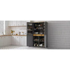 Buffet de salle à manger moderne autoportant de 71,3 pouces avec rangement, 2 étagères réglables, 8 compartiments de porte pour cuisine ou salon