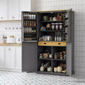 Buffet de salle à manger moderne autoportant de 71,3 pouces avec rangement, 2 étagères réglables, 8 compartiments de porte pour cuisine ou salon