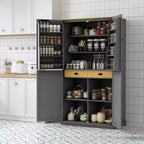 Buffet de salle à manger moderne autoportant de 71,3 pouces avec rangement, 2 étagères réglables, 8 compartiments de porte pour cuisine ou salon