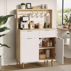 Buffet de rangement 2 portes avec 2 tiroirs, meuble de rangement en bois pour salle à manger, cuisine et salon, console de bar à café