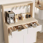 Buffet de rangement 2 portes avec 2 tiroirs, meuble de rangement en bois pour salle à manger, cuisine et salon, console de bar à café