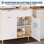 Buffet de rangement 2 portes avec 2 tiroirs, meuble de rangement en bois pour salle à manger, cuisine et salon, console de bar à café
