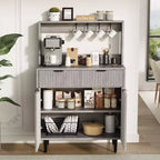 Buffet de rangement 2 portes avec 2 tiroirs, meuble de rangement en bois pour salle à manger, cuisine et salon, console de bar à café