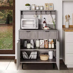 Buffet de rangement 2 portes avec 2 tiroirs, meuble de rangement en bois pour salle à manger, cuisine et salon, console de bar à café