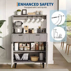Buffet de rangement 2 portes avec 2 tiroirs, meuble de rangement en bois pour salle à manger, cuisine et salon, console de bar à café