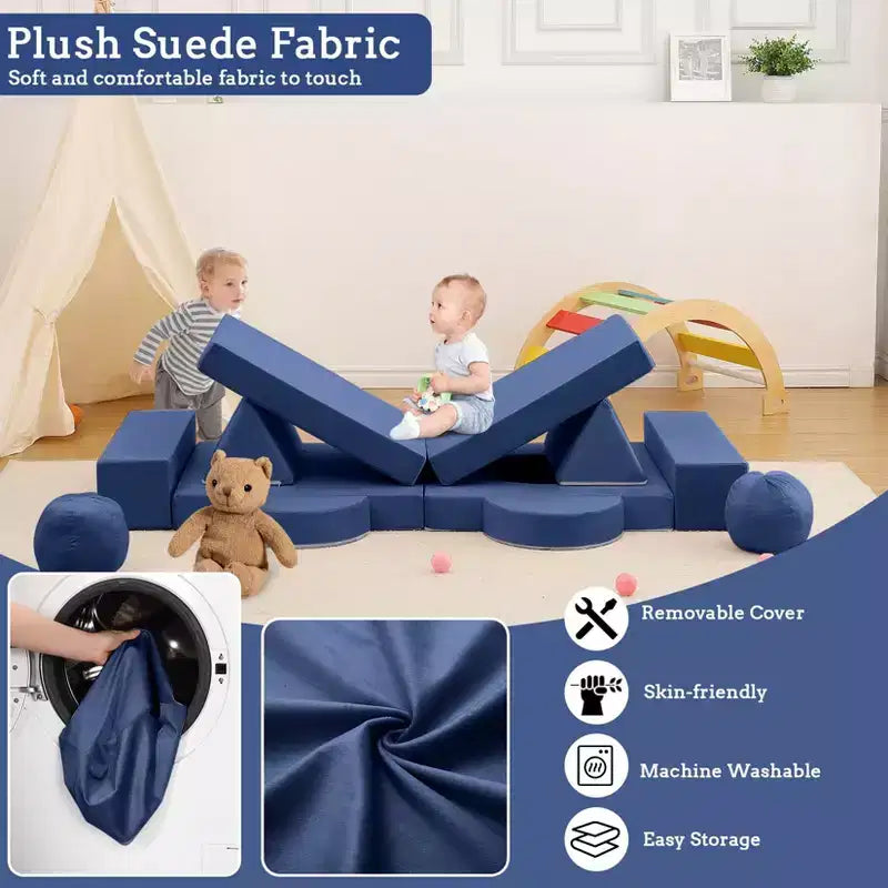 Canapé pour enfants, canapé Nugget 12 pièces pour salle de jeux, canapé modulaire pour tout-petits, canapé sectionnel convertible en mousse pour enfants