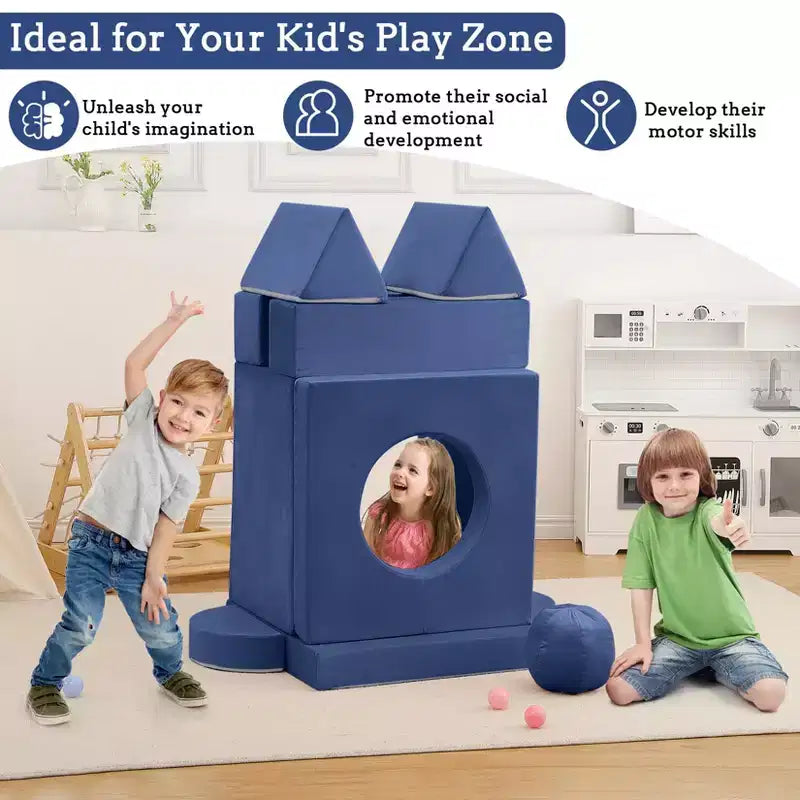 Canapé pour enfants, canapé Nugget 12 pièces pour salle de jeux, canapé modulaire pour tout-petits, canapé sectionnel convertible en mousse pour enfants