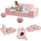 Canapé pour enfants, canapé Nugget 12 pièces pour salle de jeux, canapé modulaire pour tout-petits, canapé sectionnel convertible en mousse pour enfants
