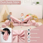 Canapé pour enfants, canapé Nugget 12 pièces pour salle de jeux, canapé modulaire pour tout-petits, canapé sectionnel convertible en mousse pour enfants