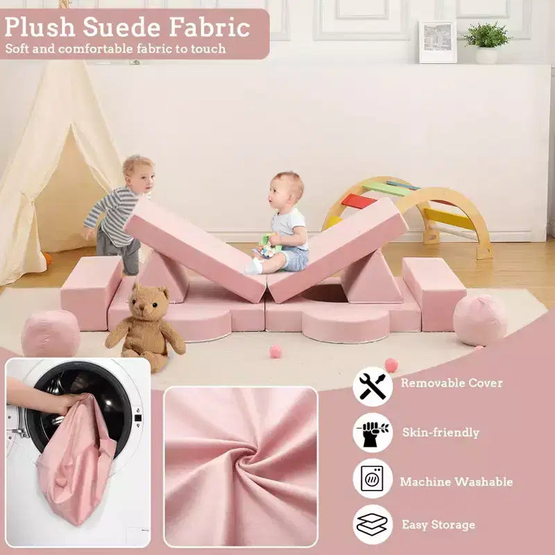 Canapé pour enfants, canapé Nugget 12 pièces pour salle de jeux, canapé modulaire pour tout-petits, canapé sectionnel convertible en mousse pour enfants