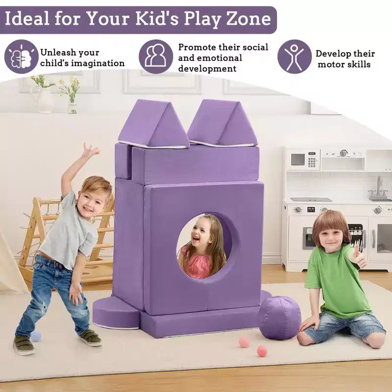 Canapé pour enfants, canapé Nugget 12 pièces pour salle de jeux, canapé modulaire pour tout-petits, canapé sectionnel convertible en mousse pour enfants