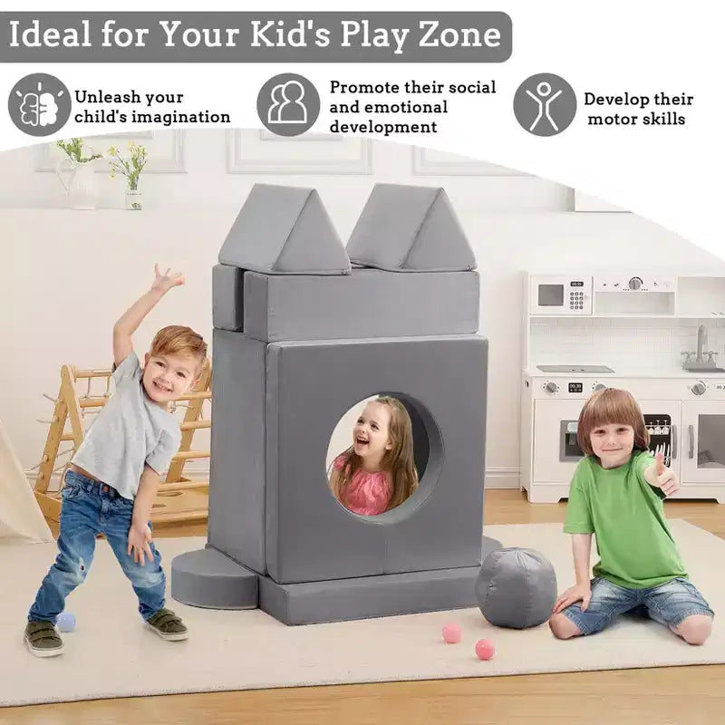 Canapé pour enfants, canapé Nugget 12 pièces pour salle de jeux, canapé modulaire pour tout-petits, canapé sectionnel convertible en mousse pour enfants