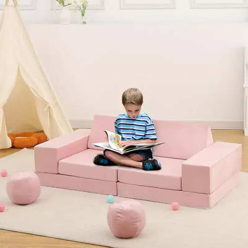 Canapé pour enfants, canapé Nugget 12 pièces pour salle de jeux, canapé modulaire pour tout-petits, canapé sectionnel convertible en mousse pour enfants