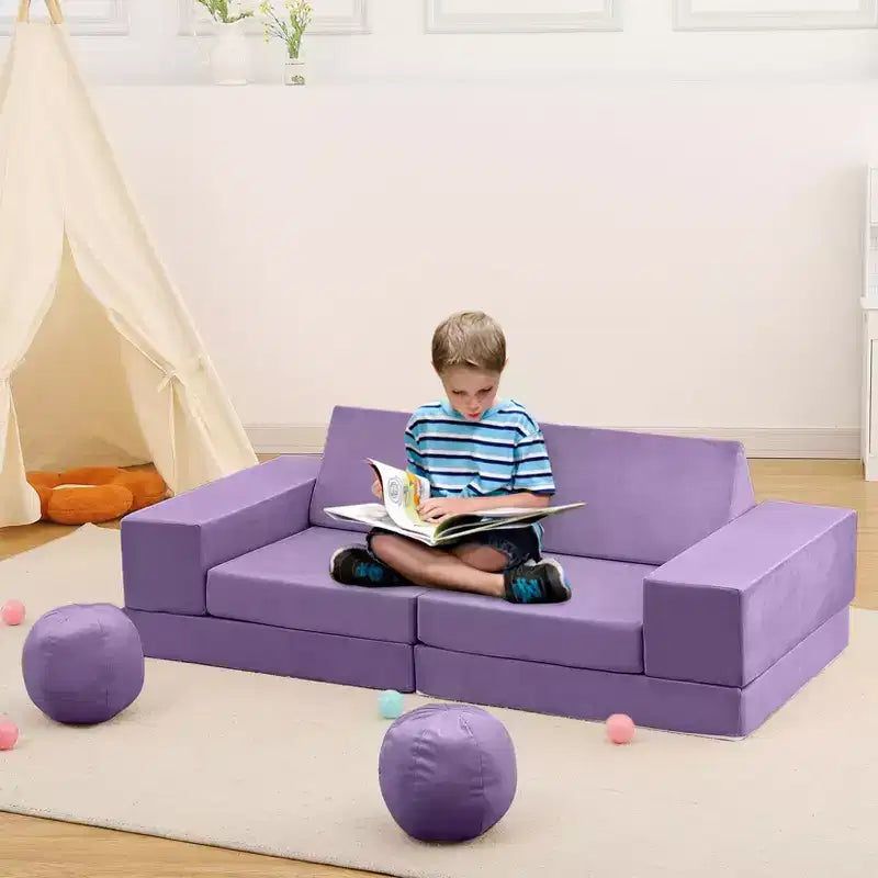 Canapé pour enfants, canapé Nugget 12 pièces pour salle de jeux, canapé modulaire pour tout-petits, canapé sectionnel convertible en mousse pour enfants