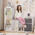 Étagère à livres pour enfants, bibliothèque pour enfants de 112 cm avec siège rembourré doux, casier de rangement pour jouets pour enfants, meuble de rangement pour enfants