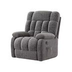 Fauteuil inclinable ergonomique avec repose-pieds réglable de 110 à 160°, pochette latérale pour salon, gris