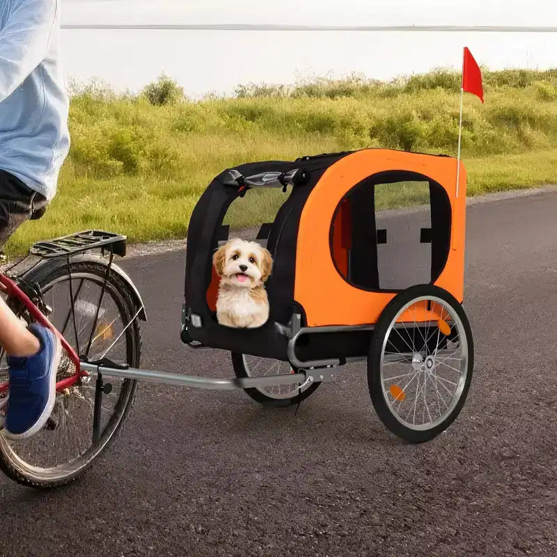 Remorque de vélo pour chien, Poussette de jogging - Convertible pour chiens moyens à grands, Capacité de 40 kg, Étanche, Attelage universel pour vélos de 20 à 29 pouces