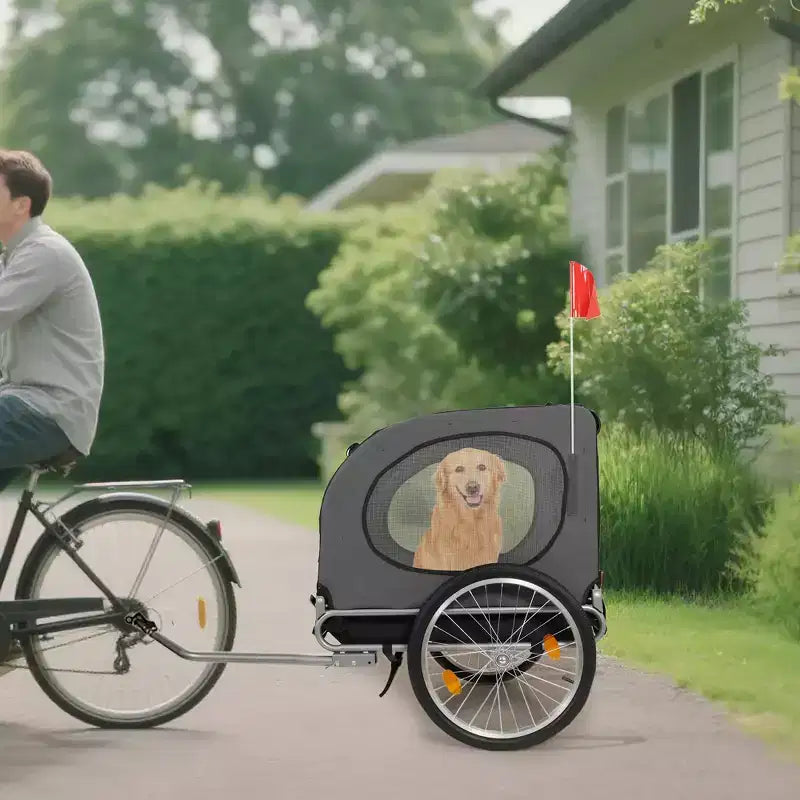 Remorque de vélo pour chien, Poussette de jogging - Convertible pour chiens moyens à grands, Capacité de 40 kg, Étanche, Attelage universel pour vélos de 20 à 29 pouces