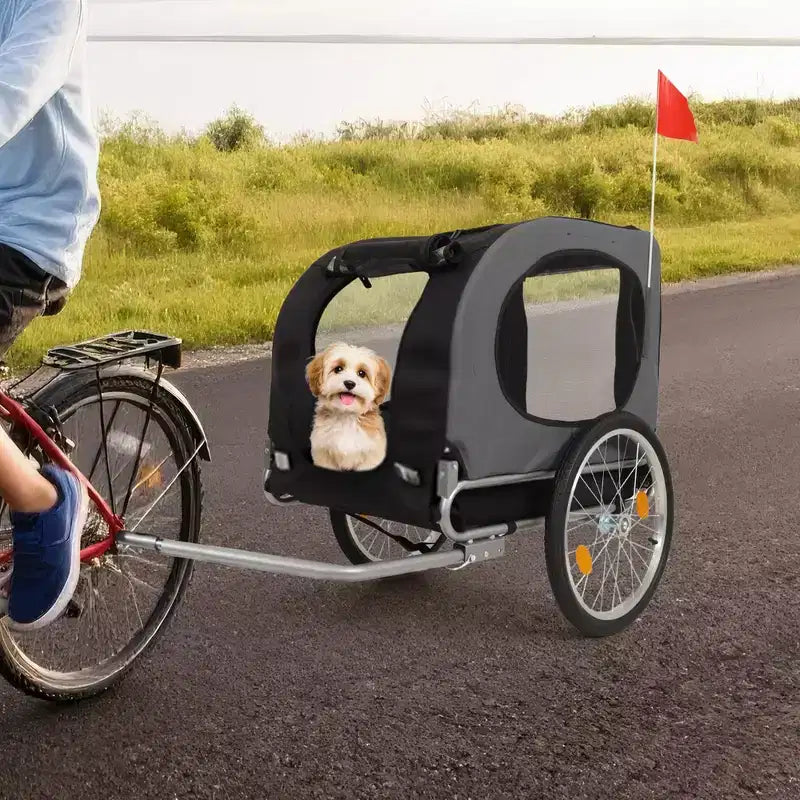 Remorque de vélo pour chien, Poussette de jogging - Convertible pour chiens moyens à grands, Capacité de 40 kg, Étanche, Attelage universel pour vélos de 20 à 29 pouces