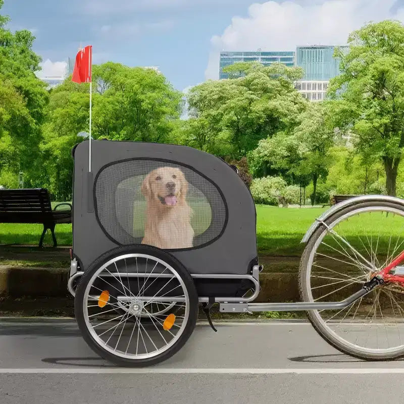 Remorque de vélo pour chien, Poussette de jogging - Convertible pour chiens moyens à grands, Capacité de 40 kg, Étanche, Attelage universel pour vélos de 20 à 29 pouces