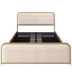 Lit plateforme moderne rembourré avec 4 tiroirs de rangement sous le lit