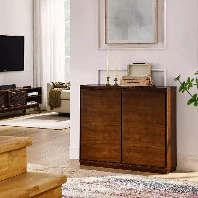 Bahut 2 portes en bois moderne avec trous de sortie