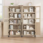 Meuble de rangement haut de 160 cm avec 2 portes, armoire de cuisine 5 niveaux, étagères réglables pour cuisine, salle à manger, salle de bain