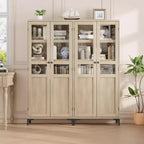 Meuble de rangement haut de 160 cm avec 2 portes, armoire de cuisine 5 niveaux, étagères réglables pour cuisine, salle à manger, salle de bain
