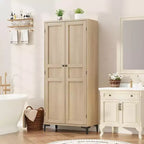 Meuble de rangement haut de 160 cm avec 2 portes, armoire de cuisine 5 niveaux, étagères réglables pour cuisine, salle à manger, salle de bain