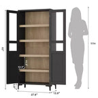 Meuble de rangement haut de 160 cm avec 2 portes, armoire de cuisine 5 niveaux, étagères réglables pour cuisine, salle à manger, salle de bain