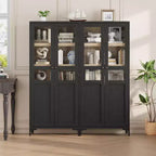 Meuble de rangement haut de 160 cm avec 2 portes, armoire de cuisine 5 niveaux, étagères réglables pour cuisine, salle à manger, salle de bain