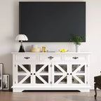 Buffet vaisselier 70 po, Meuble de rangement de cuisine avec 3 tiroirs, Meuble de bar à café en bois, Console d'entrée pour salle à manger et salon