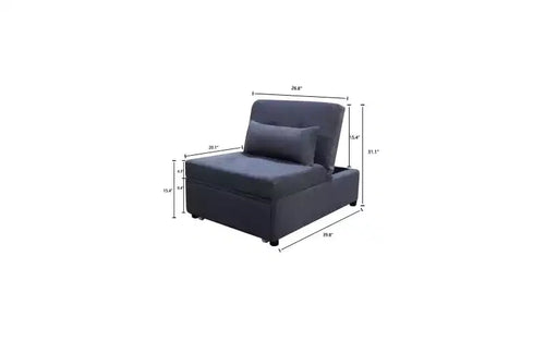 Tabouret de lit ajustable 4 en 1, chaise de canapé d'appoint, lit de repos moderne avec dossier réglable et oreiller