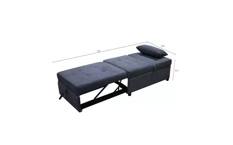 Tabouret de lit ajustable 4 en 1, chaise de canapé d'appoint, lit de repos moderne avec dossier réglable et oreiller