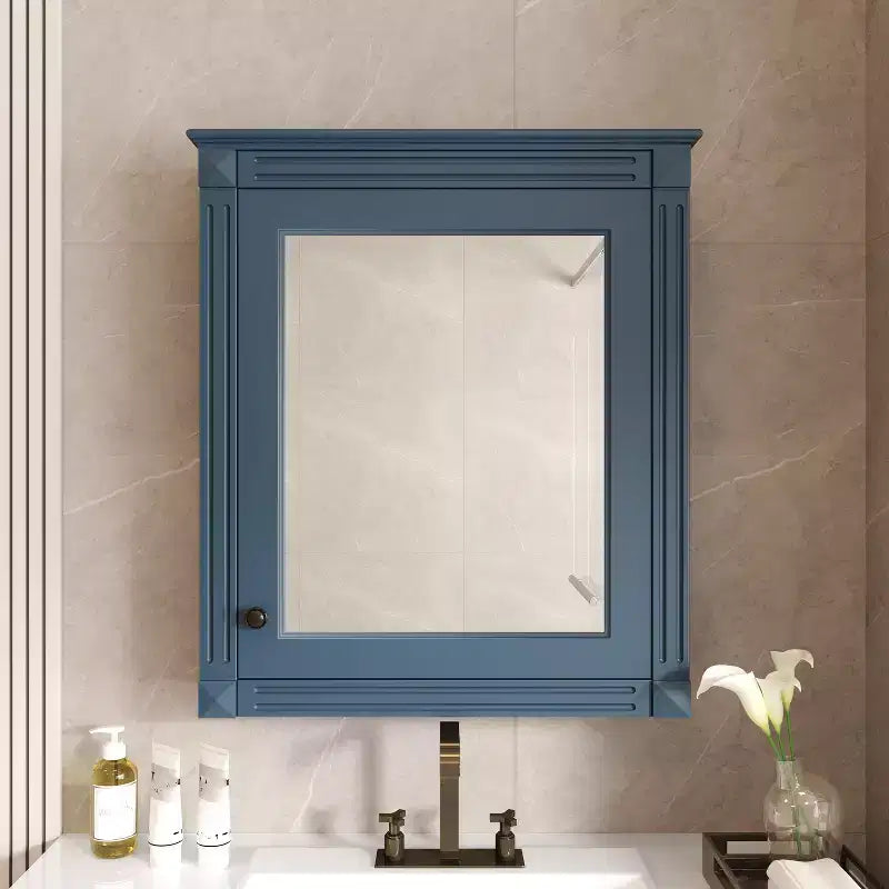 Meuble haut de salle de bain mural avec miroir, armoire à pharmacie avec étagère réglable en hauteur, blanc