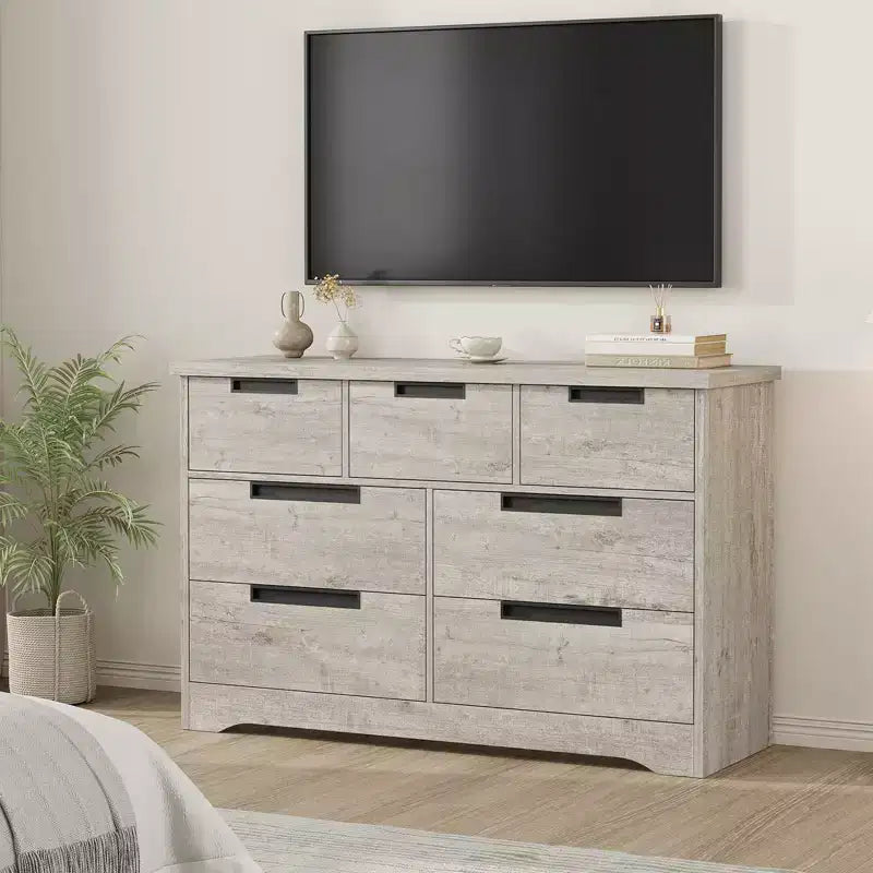 Commode de chambre à coucher avec 7 tiroirs, chiffonnier en bois pour placard, meuble de rangement pour couloir, salon et bureau