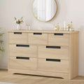 Dresser for Bedroom with 7 Drawers Wooden Chest of Drawers for Closet Dresser Storage Unit Organizer for Hallway Living Room and Office