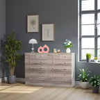 Commode 6 tiroirs en aggloméré gris L. 66 cm