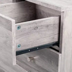 Commode 6 tiroirs en aggloméré gris L. 66 cm